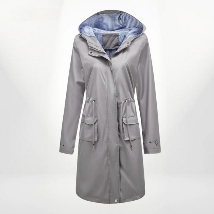 Drune | Trenchcoat - Slim Fit - Wasserabweisend - Mit Kapuze - Verstellbare Taille - Knielang