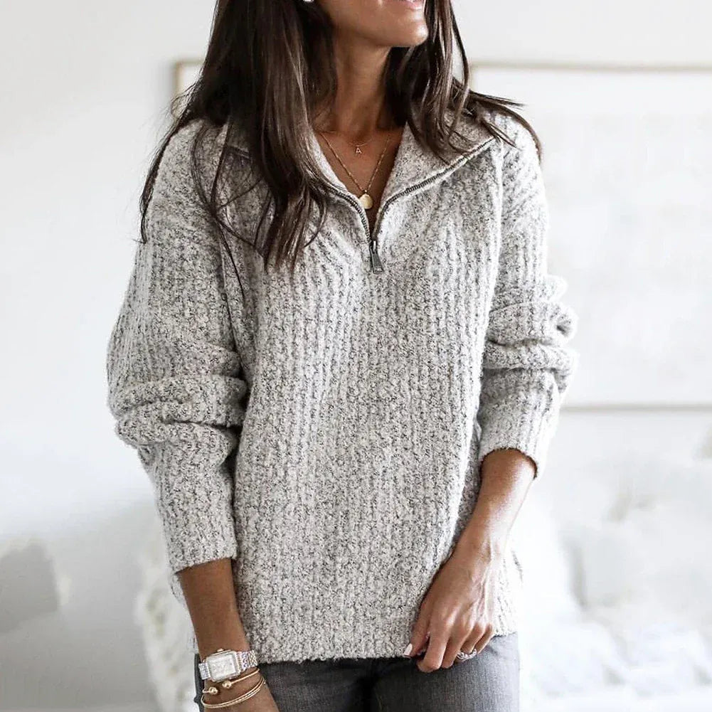 Drune | Halb-Zip Pullover - Lockere Passform - Grobstrick - Weiche Wolle - Freizeitkleidung