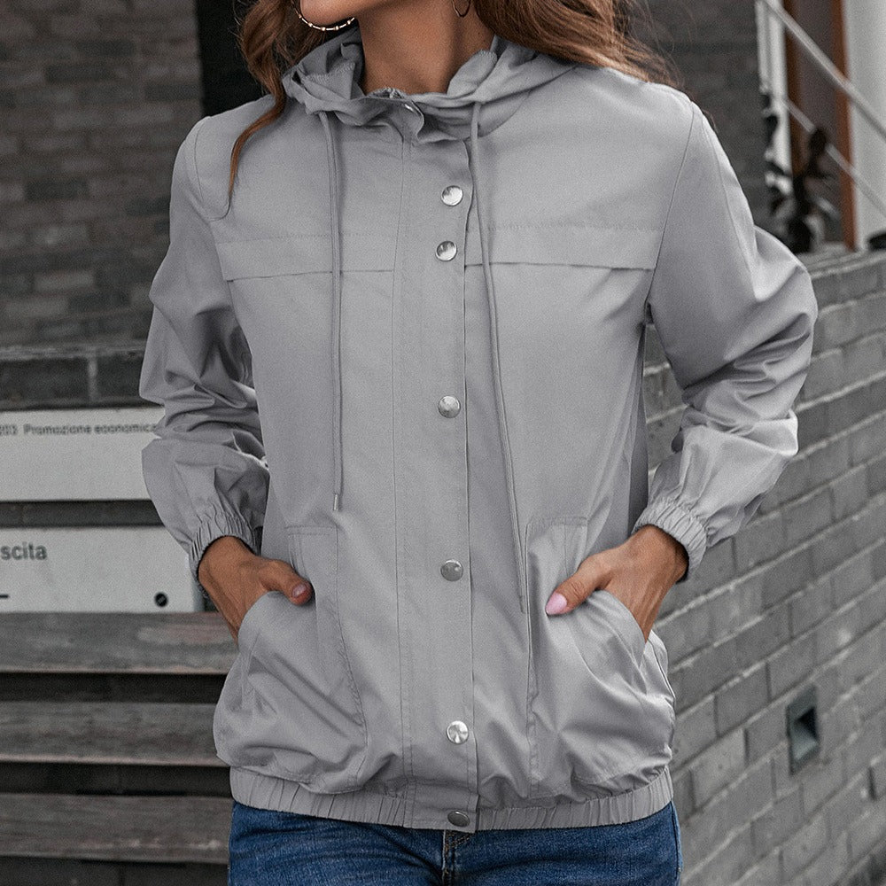 Drune | Regenjacke Wasserdicht Winddicht Lockere Passform Kapuze und Taschen