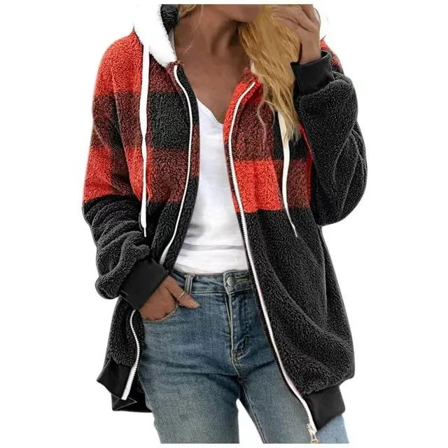 Drune | Kapuzen Sweatshirtjacke Plüsch Fleece