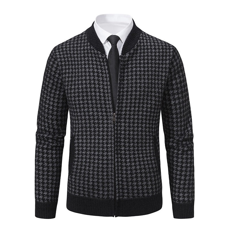 Drune | Herrenstrickjacke mit Hahnentrittmuster - Søren