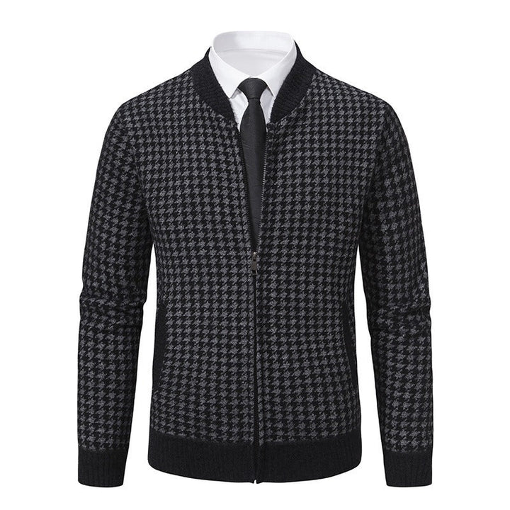 Drune | Herrenstrickjacke mit Hahnentrittmuster - Søren
