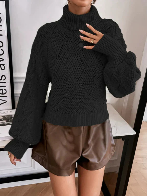 Drune | Pullover Pullover Wollstrick Übergröße Fit Rollkragen Laternenärmel