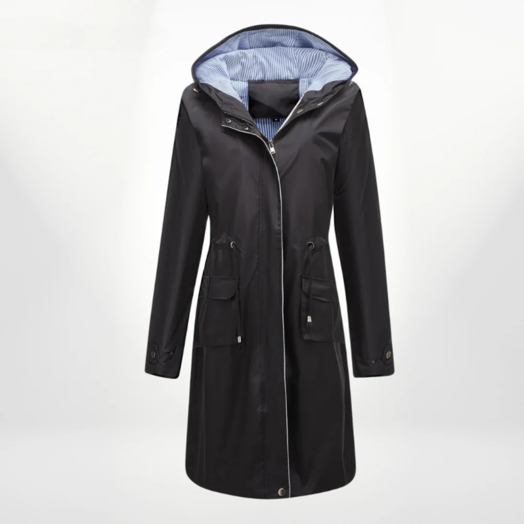 Drune | Trenchcoat - Slim Fit - Wasserabweisend - Mit Kapuze - Verstellbare Taille - Knielang