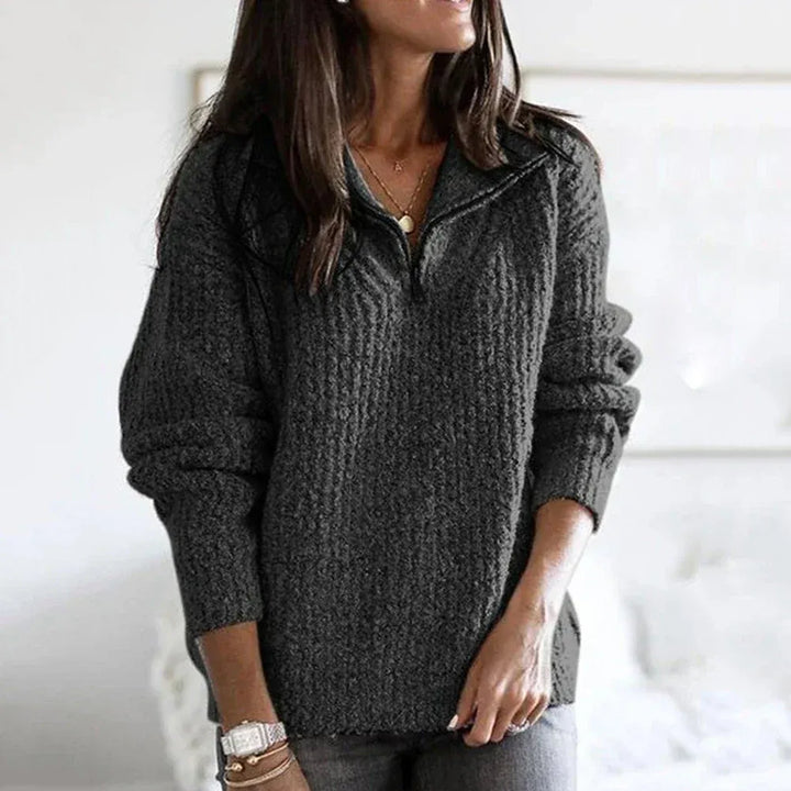 Drune | Halb-Zip Pullover - Lockere Passform - Grobstrick - Weiche Wolle - Freizeitkleidung