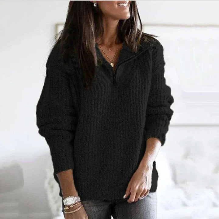 Drune | Halb-Zip Pullover - Lockere Passform - Grobstrick - Weiche Wolle - Freizeitkleidung