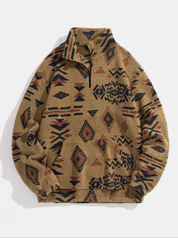 Drune | Gemusterter Fleece-Pullover