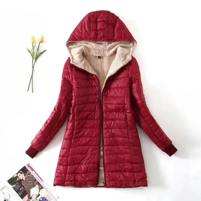 Drune | Damen Steppjacke – Normale Passform – Fleece gefüttert – Mit Kapuze – Wasserabweisend