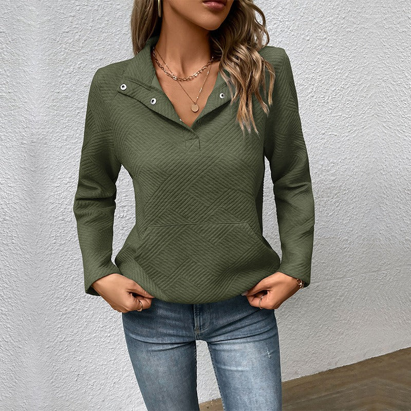 Drune | Sweatshirt Stehkragen mit Druckknöpfen