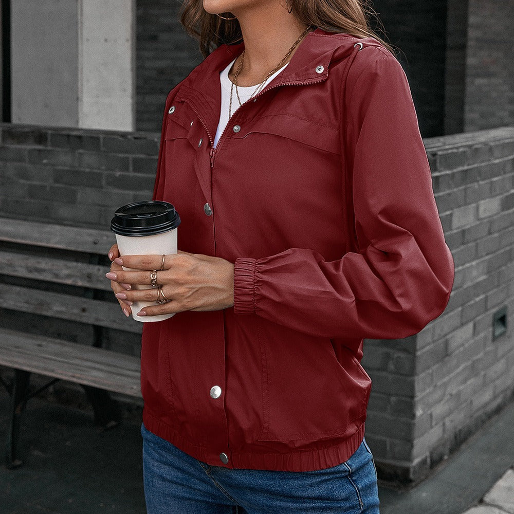 Drune | Regenjacke Wasserdicht Winddicht Lockere Passform Kapuze und Taschen
