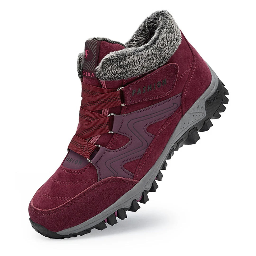 Drune | Stiefeletten Wildlederlook Gefüttert mit Kunstfell Grober Sohle Schnürung