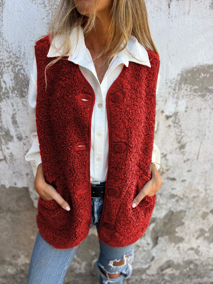 Drune | Lammfellfleece Lockere Passform Knopfleiste Weich und Warm