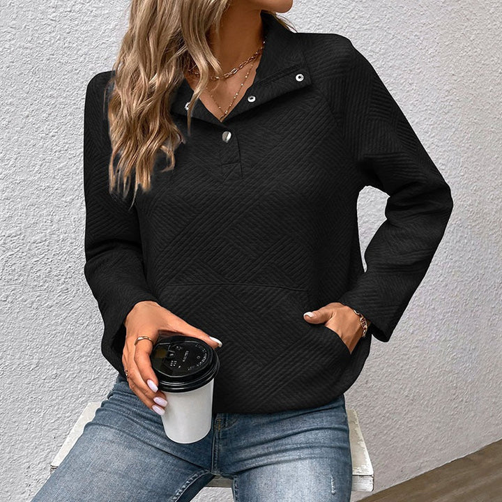 Drune | Sweatshirt Stehkragen mit Druckknöpfen