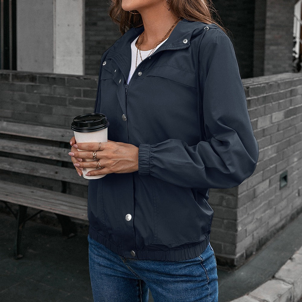 Drune | Regenjacke Wasserdicht Winddicht Lockere Passform Kapuze und Taschen