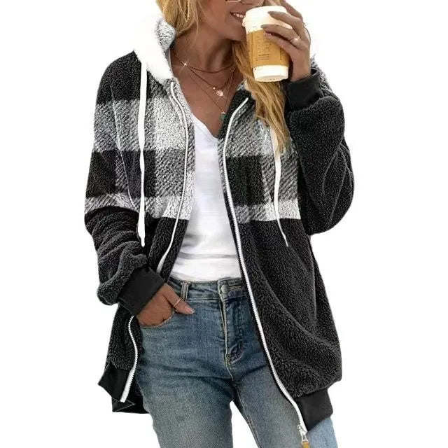 Drune | Kapuzen Sweatshirtjacke Plüsch Fleece