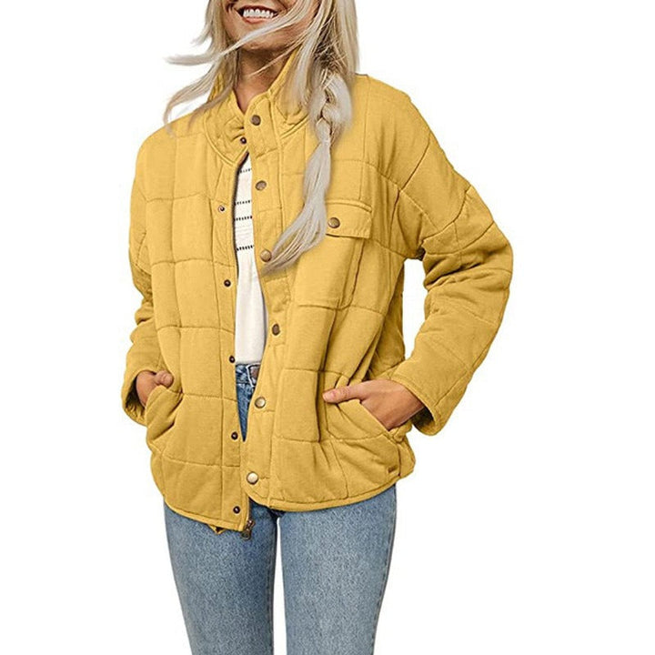 Drune | Damen Steppjacke – Lockere Passform – Stehkragen – Knopfleiste – Eingrifftaschen