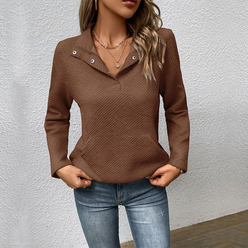 Drune | Sweatshirt Stehkragen mit Druckknöpfen