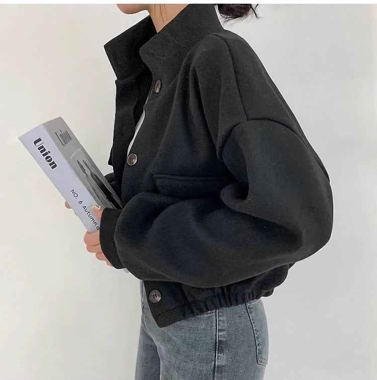 Drune | Graue Wollkurzjacke für Damen