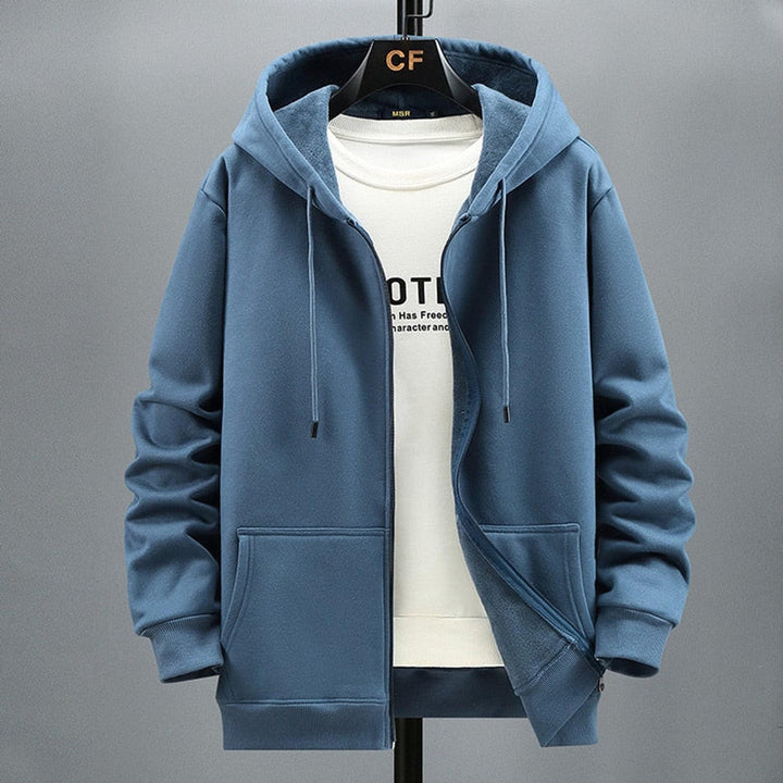 Drune | Kapuzenpullover Strickjacke Fleece Lockere Passform Reißverschluss Schichtverwendung