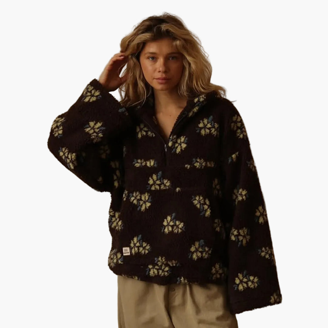 Drune | Kuschelpullover mit Blumenmuster - Boho Stil für Herbst und Freizeit