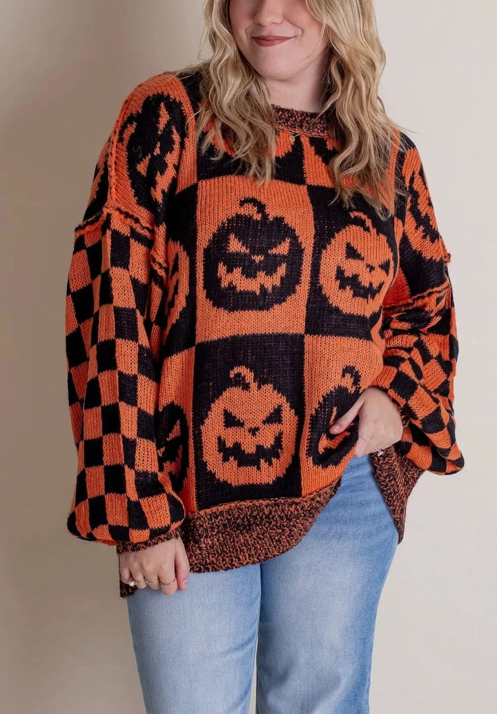 Drune | Karierter Strickpullover