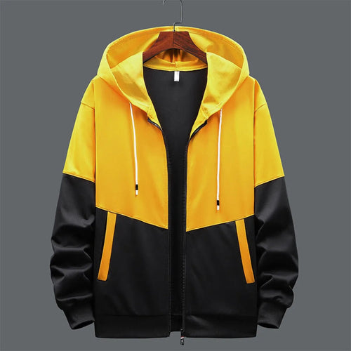 Drune | Zweifarbiges Herren Sweatshirt mit Kapuze und Reißverschluss