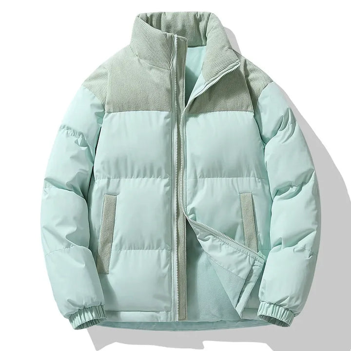 Drune | Pufferjacke - Oversized Fit - Gequiltetes Design - Corduroy-Kragen - Reißverschluss