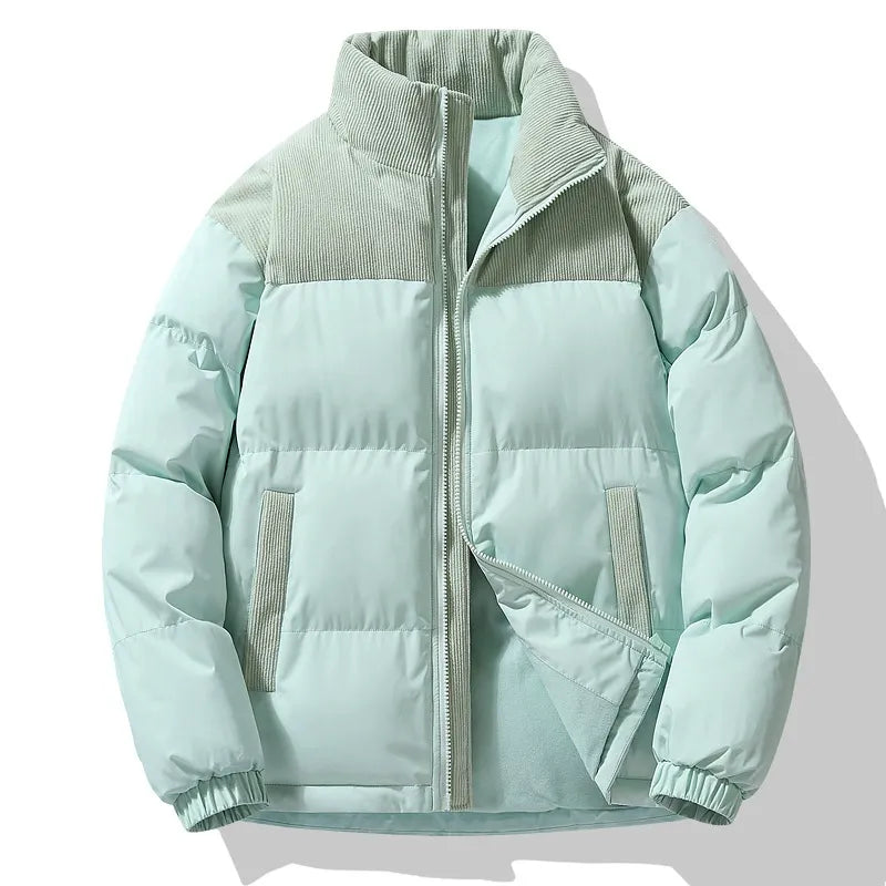 Drune | Pufferjacke Übergrößenpassform Gepolstertes Design Cordkragen Reißverschluss