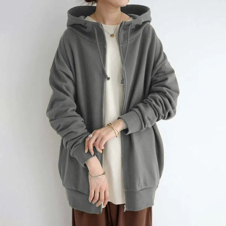 Drune | Kapuzenpullover Übergröße Passform Fleece Futter Reißverschluss Lässiger Stil