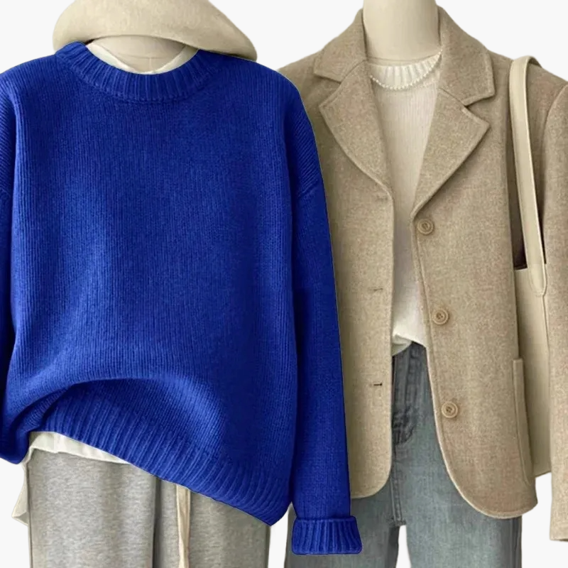 Drune | Set Lässiger Retro Japanischer Stil - Strickpullover und Blazer für Alltag und Freizeit