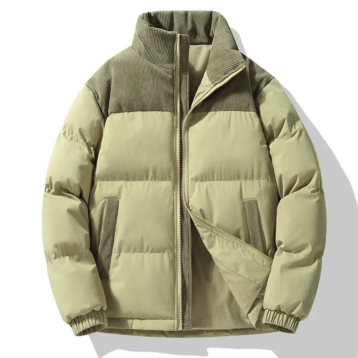 Drune | Pufferjacke Übergrößenpassform Gepolstertes Design Cordkragen Reißverschluss