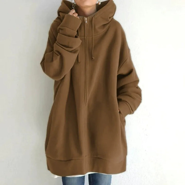 Drune | Kapuzenpullover Übergröße Passform Fleece Futter Reißverschluss Lässiger Stil