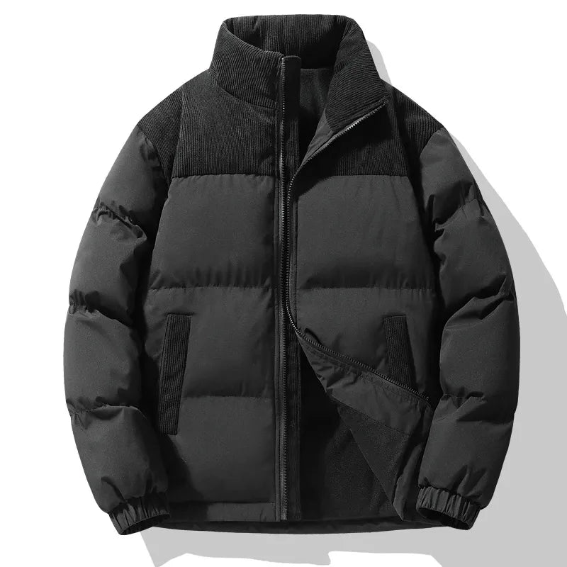 Drune | Pufferjacke - Oversized Fit - Gequiltetes Design - Corduroy-Kragen - Reißverschluss