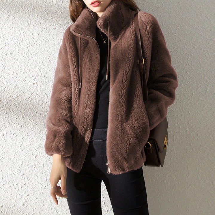 Drune | Damen Teddyjacke Warm Und Lässig Mit Reißverschluss