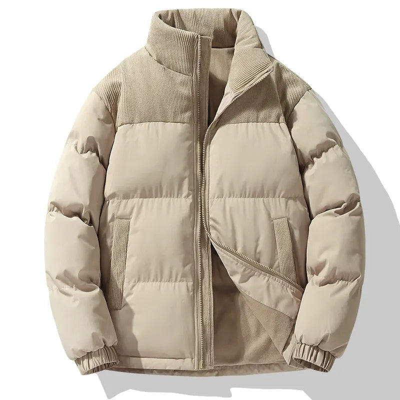 Drune | Pufferjacke - Oversized Fit - Gequiltetes Design - Corduroy-Kragen - Reißverschluss