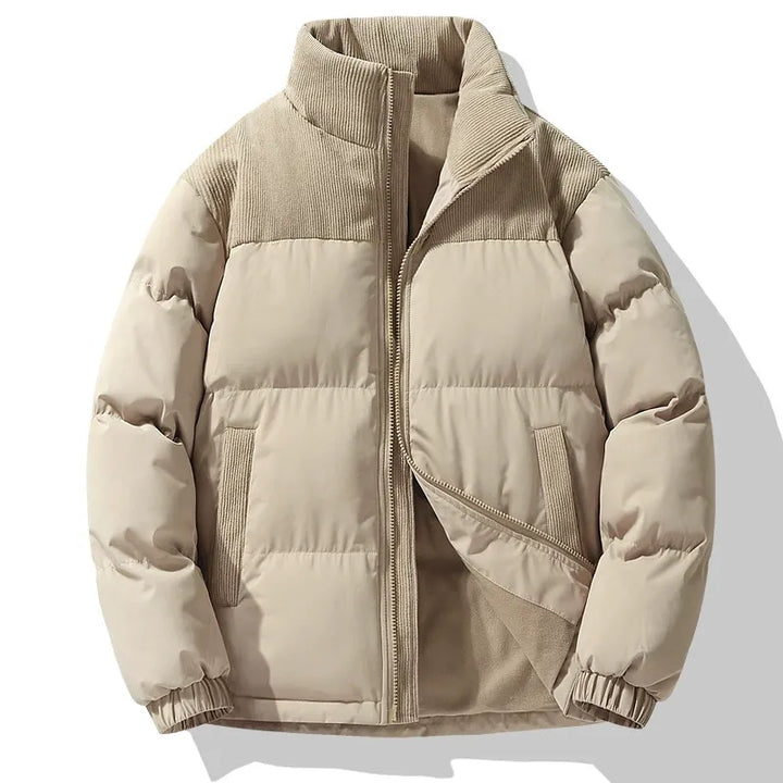 Drune | Pufferjacke Übergrößenpassform Gepolstertes Design Cordkragen Reißverschluss