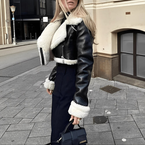 Drune | Damenlederjacke mit Wollfutter für Wärme