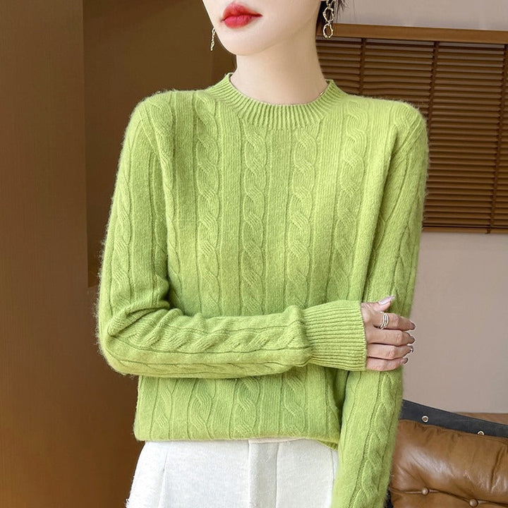Drune | Pullover Sweatshirt - Wollstrick - Lockere Passform - Zopfmuster - Lange Ärmel