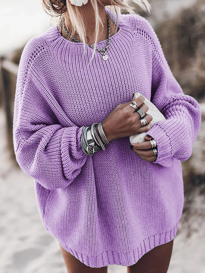 Drune | Pullover Sweatshirt - Oversized Fit - Grobstrick - Raglanärmel - Rippensaum