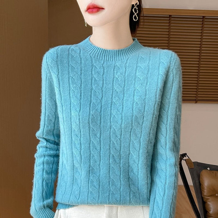 Drune | Pullover Sweatshirt - Wollstrick - Lockere Passform - Zopfmuster - Lange Ärmel