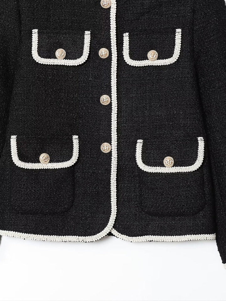 Drune | Kurze Damenjacke mit Schmuckknöpfen