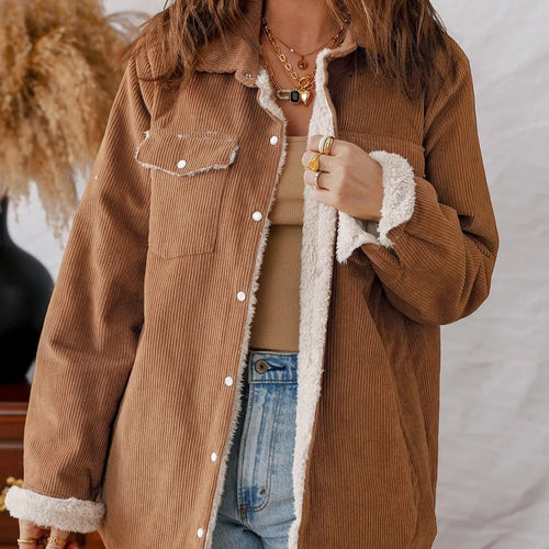 Drune | Damen Fleece gefütterte Cordjacke Liora
