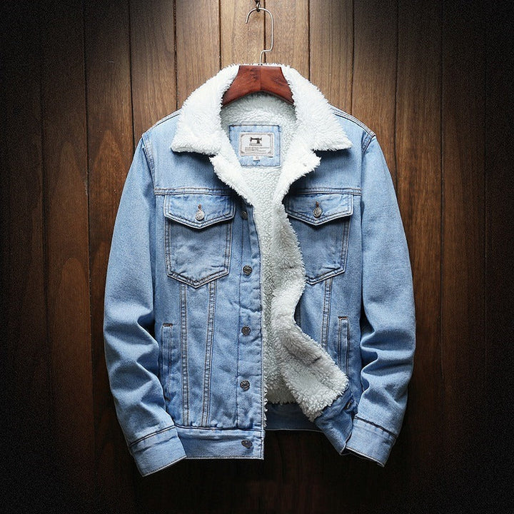 Drune | Herren Jeansjacke mit Fleece-Futter