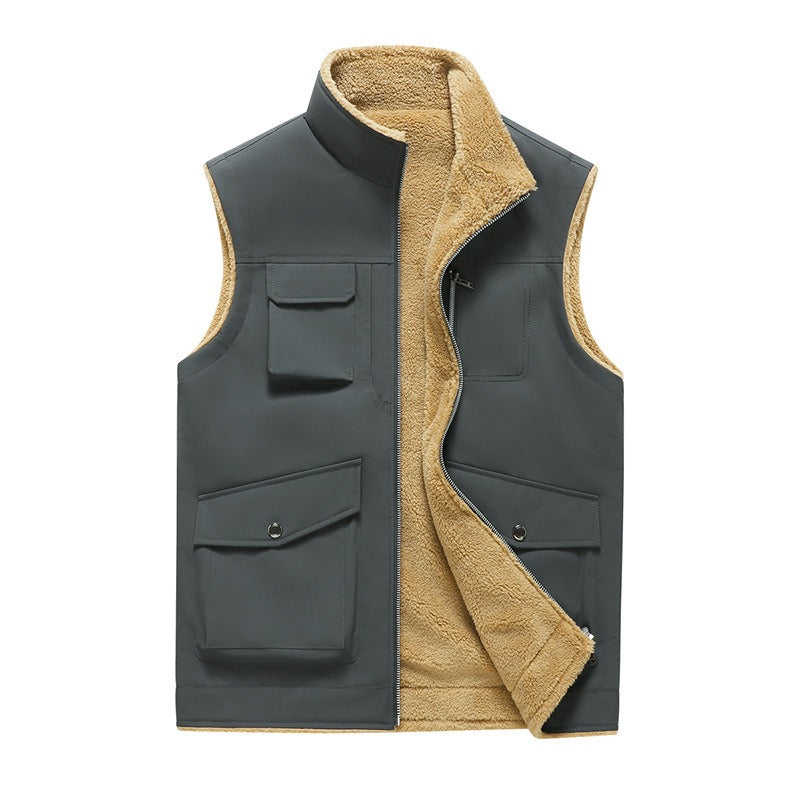 Drune | Mit fleecegefütterter Herren Bodywarmer mit mehreren Taschen im Outdoor-Stil