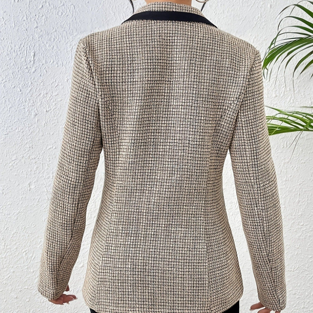 Drune | Damenblazer Tweed-Stoff Kontrastrevers eleganter Stil