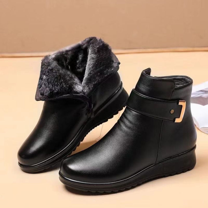 Drune | Stiefeletten Leder Warm Gefüttert Strukturierte Passform Schnalle Rutschfeste Sohle