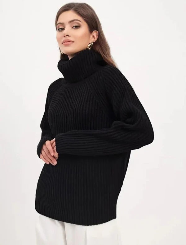 Drune | Relaxed Fit Hoher Rollkragen Gerippte Wollmischung