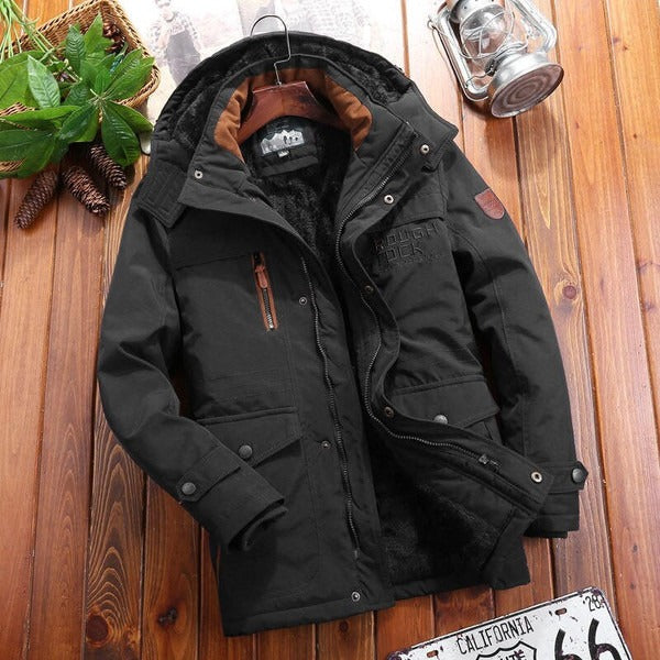 Drune | Jacke - Übergröße - Gefüttert mit Fleece - Kapuze - Gestepptes Schulterteil - Mehrere Taschen