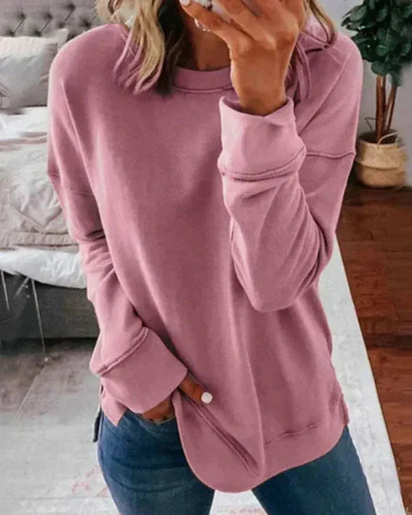 Drune | Sweatshirt - Relaxed Fit - Weicher Baumwollmix - Rundhalsausschnitt mit geripptem Saum