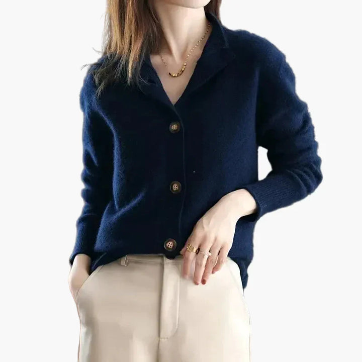 Drune | Strickjacke mit Stehkragen und Knopfleiste - Eleganter Freizeitstil für Büro und Alltag